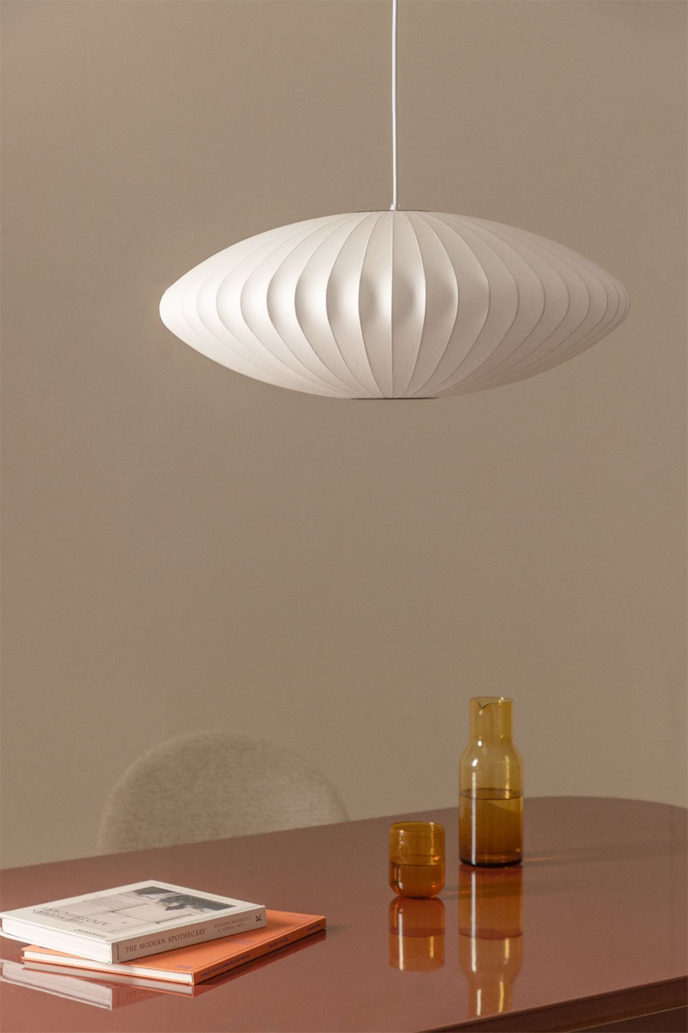 Ceiling lamp in artificial silk and iron Worel, gallery image 1