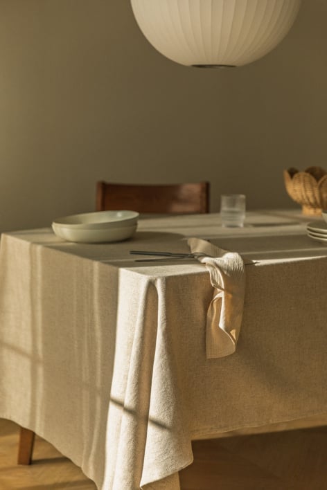 140x240 cm Linen and Cotton Tablecloth Ederne