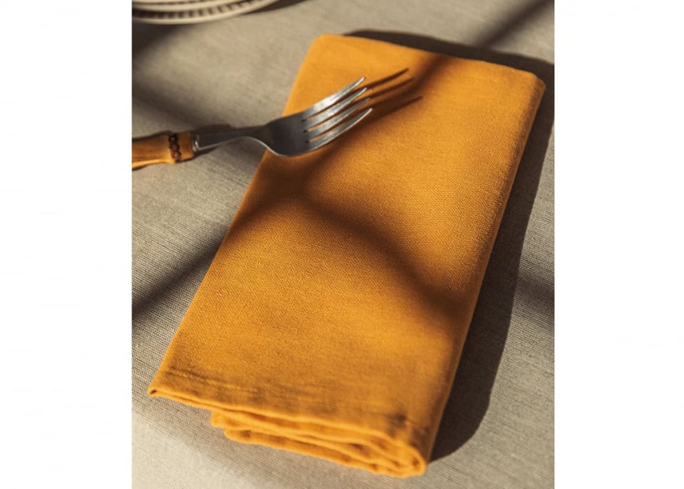 Set of 2 Cotton Napkins Elixe - Mustard