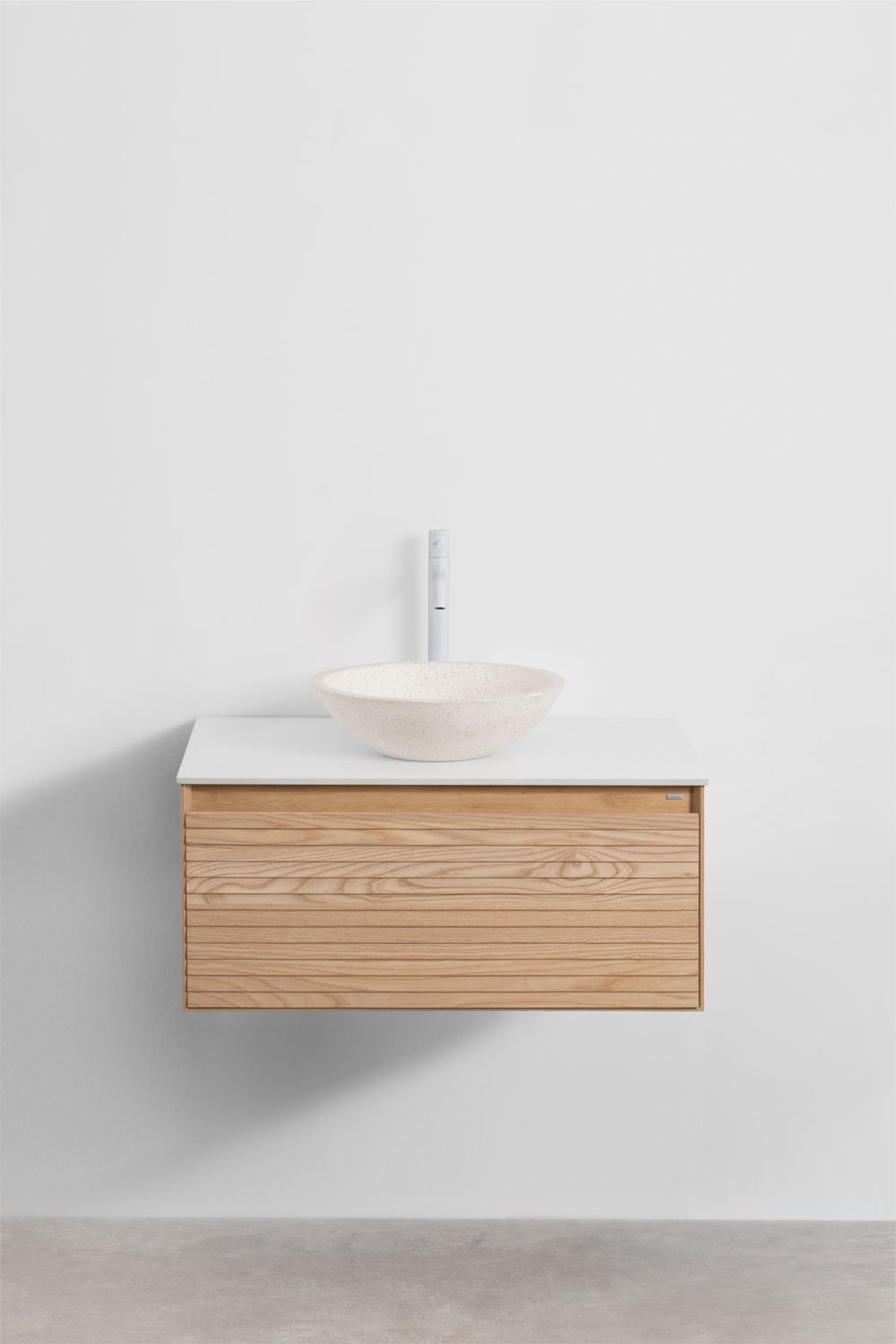 Tedrik suspended bathroom furniture set in ash wood, gallery image 2