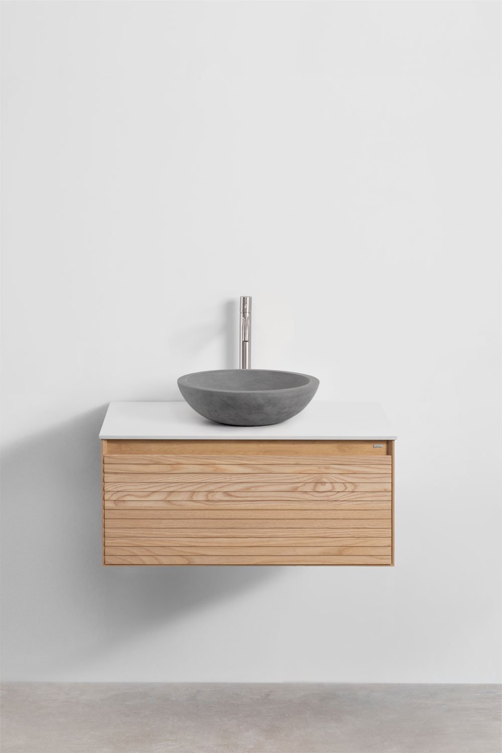 Tedrik suspended bathroom furniture set in ash wood, gallery image 2
