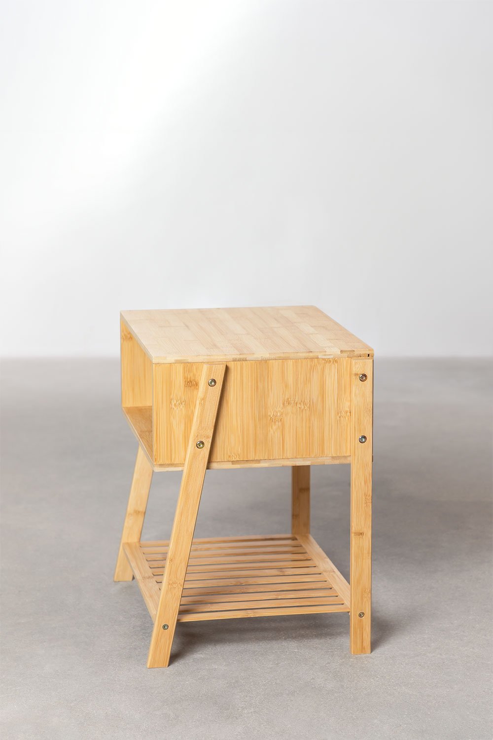 Pack of 2 Natela bamboo bedside tables, gallery image 3