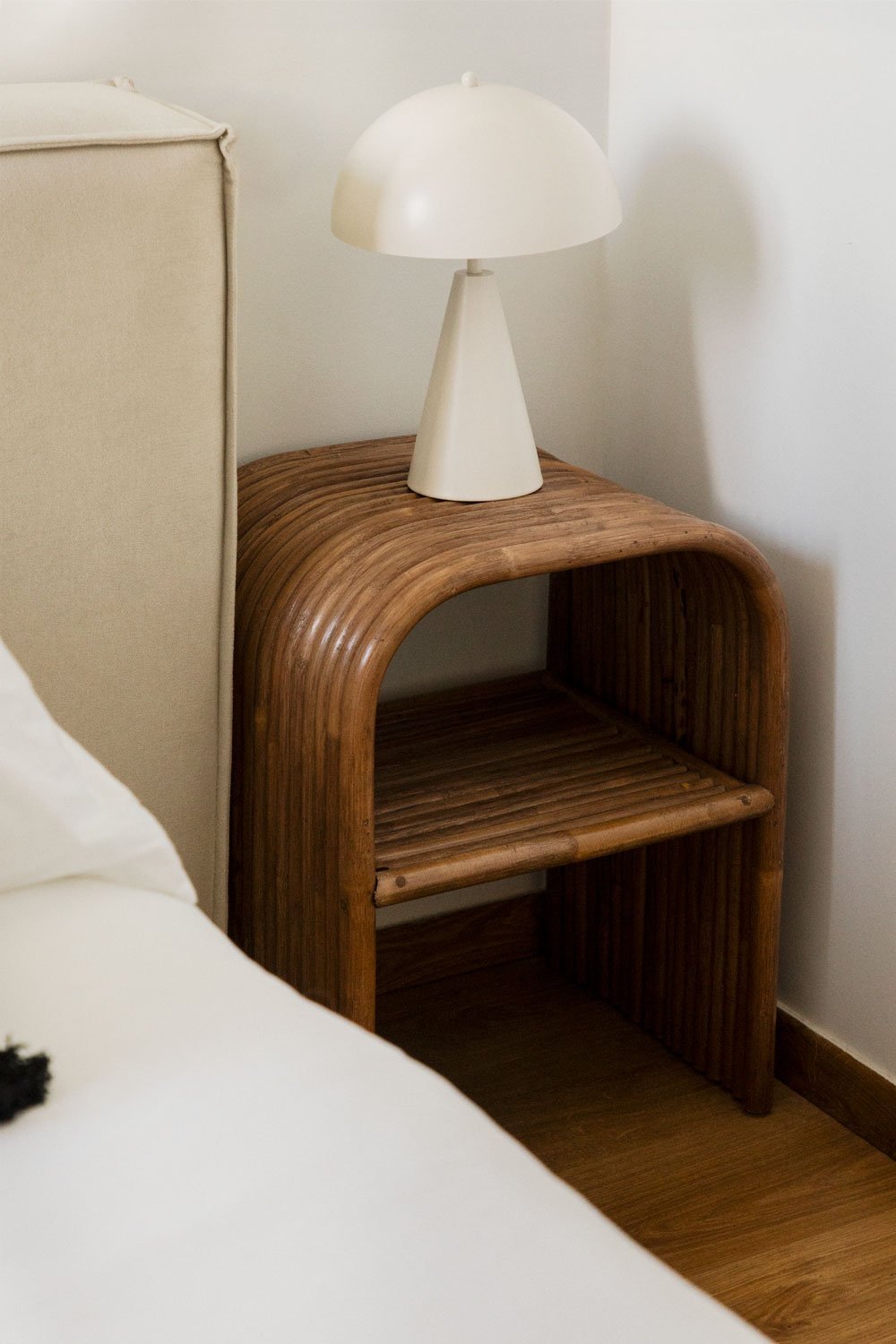 Pack of 2 Nolay rattan bedside tables, gallery image 1