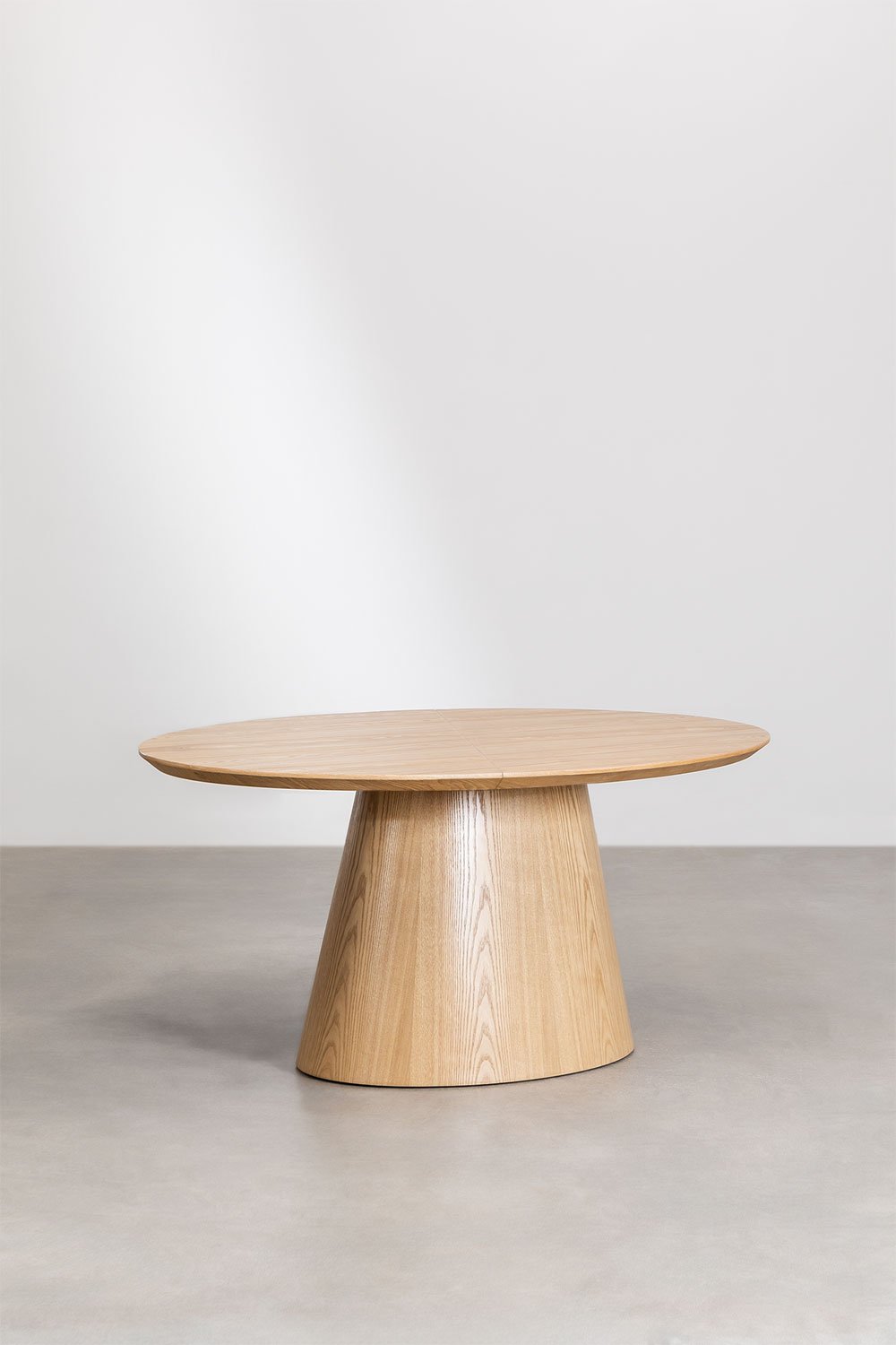 Oval dining table 160-200x100 cm extendable in MDF and veneer Gala, gallery image 1