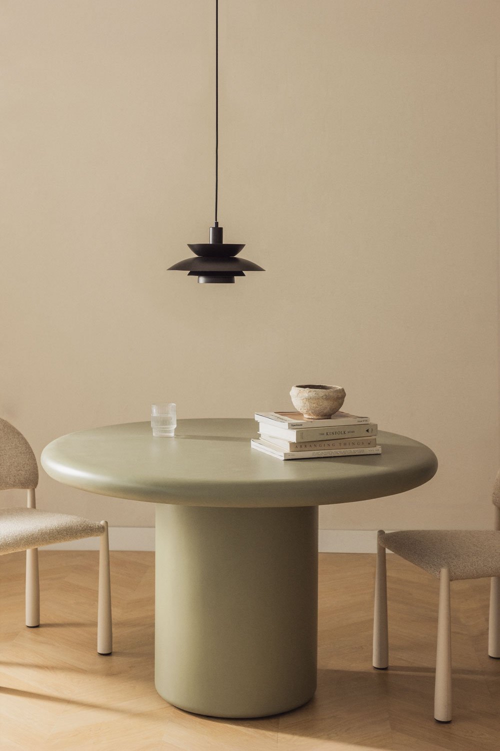 Namara round cement dining table, gallery image 1