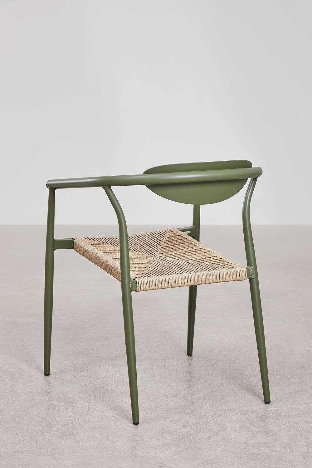 Pack of 2 stackable garden chairs with armrests in aluminium and synthetic rattan Marsha, gallery image 6