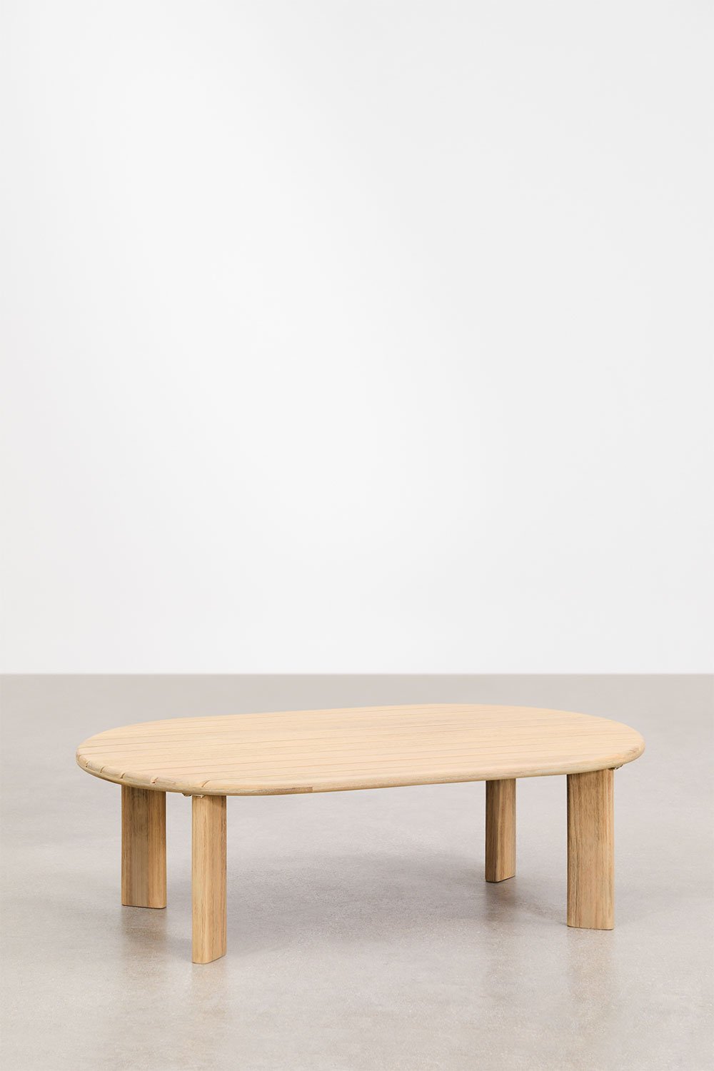 Oval center table in acacia wood 100x60 cm Leilan, gallery image 2