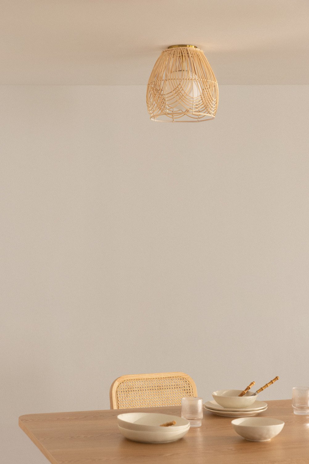 Tyrona rattan ceiling lamp, gallery image 1