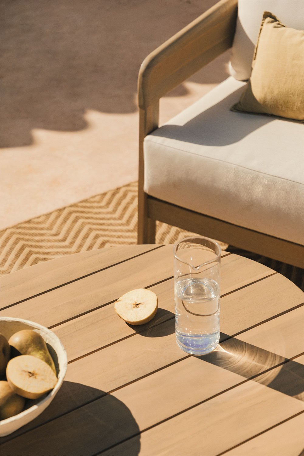 Uleno Oval garden coffee table 100x80 cm in acacia wood, gallery image 2