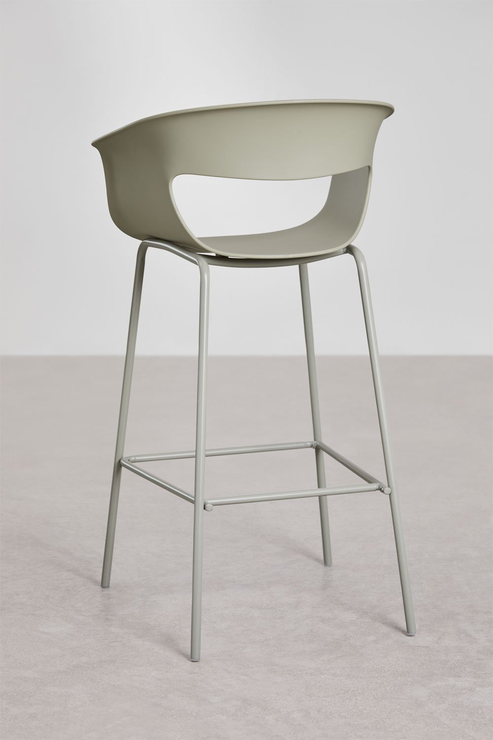 Pack of 2 high garden stools in polypropylene and steel Alanys, gallery image 4