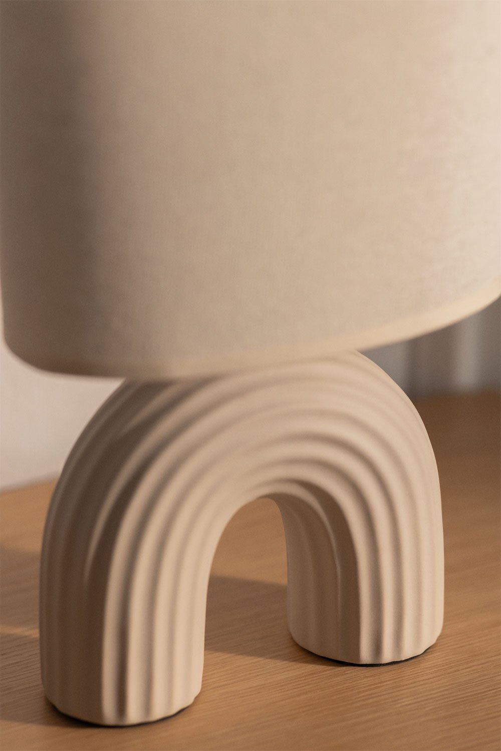 Soliva 30cm ceramic and linen table lamp, gallery image 2