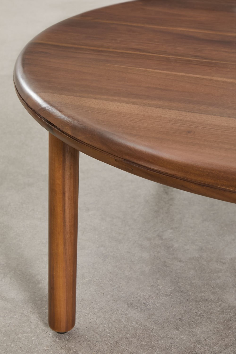 Olivia round coffee table in acacia wood, gallery image 5