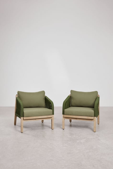 Pack of 2 garden chairs in Dubai acacia wood