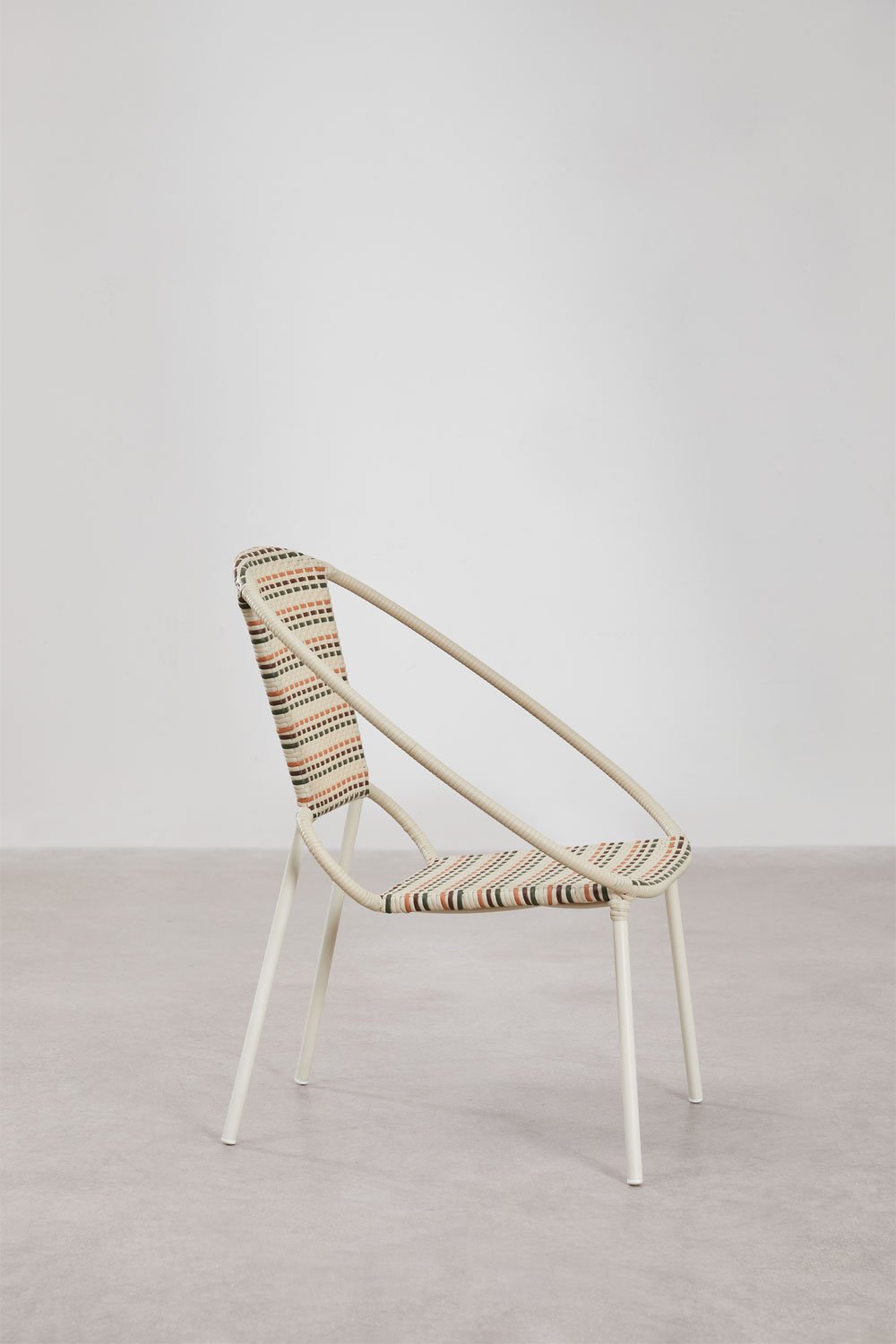 Maryland stackable armchair in steel and synthetic wicker, gallery image 2