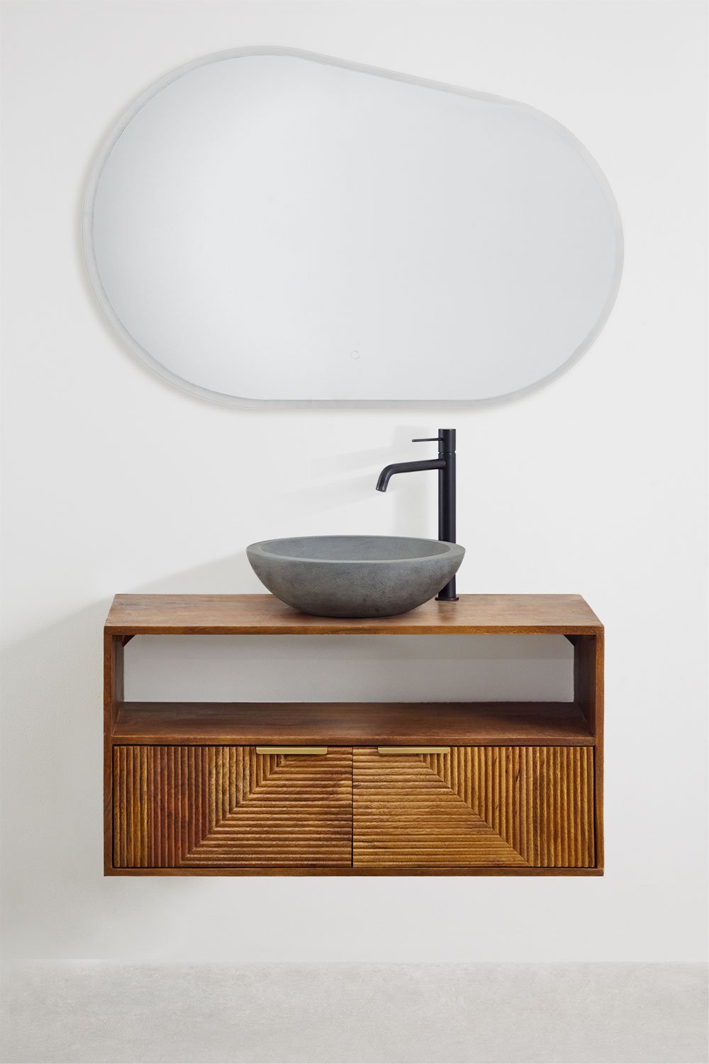 Mango wood bathroom furniture set Baty, gallery image 1