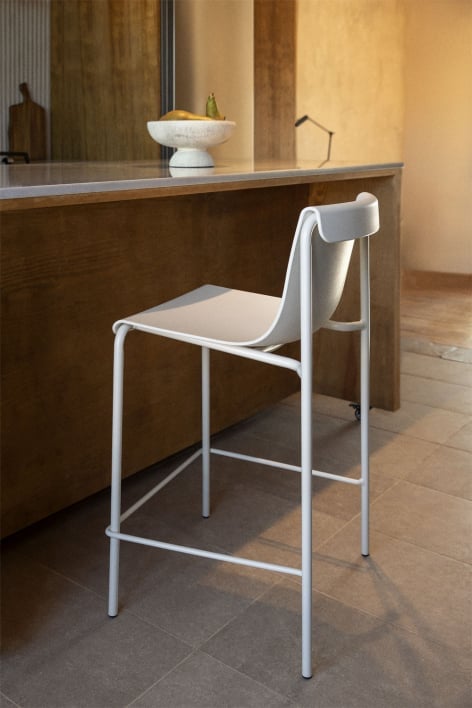 High stool 75 cm in gardenia white polypropylene Ismene