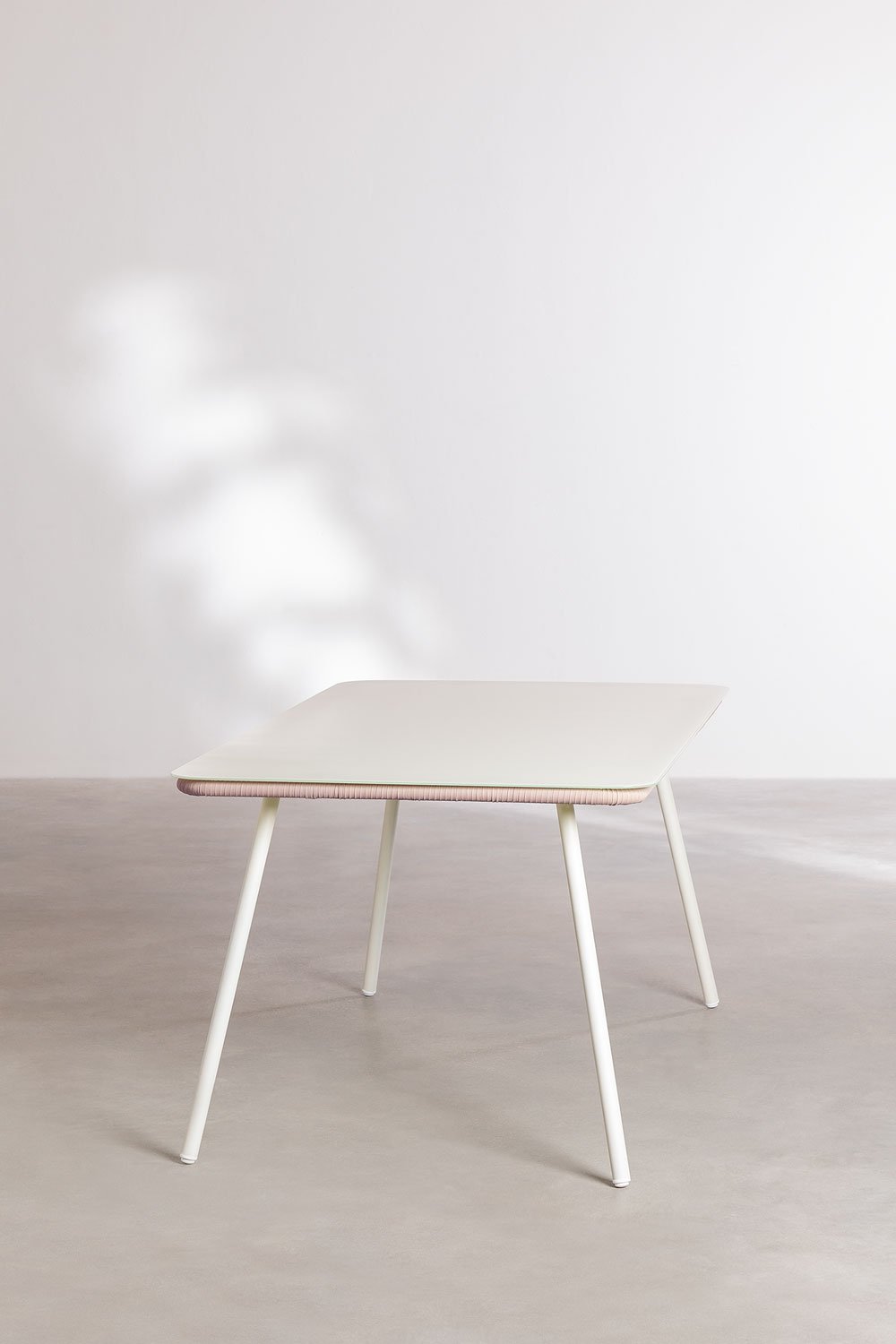Rectangular dining table in glass and aluminum (160x90 cm) Arhiza, gallery image 2