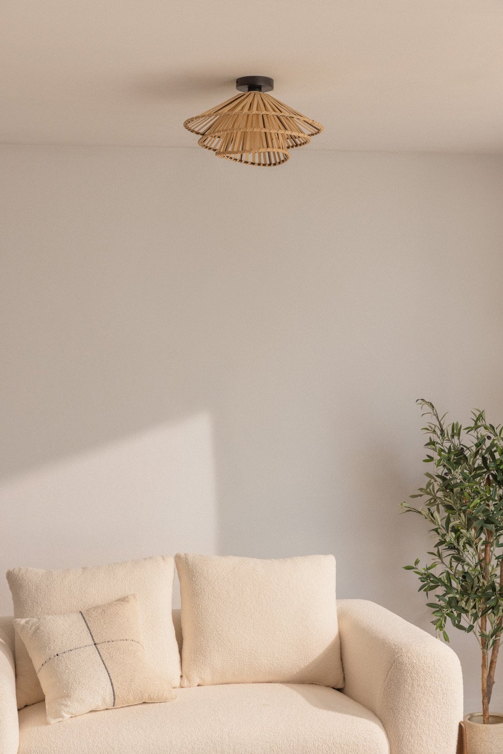 Taroucas bamboo ceiling light, gallery image 1