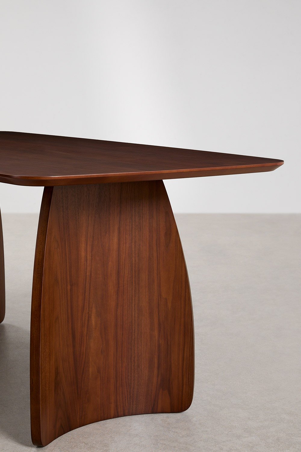 Rectangular dining table 180x90 cm in MDF with walnut veneer Luanda, gallery image 5