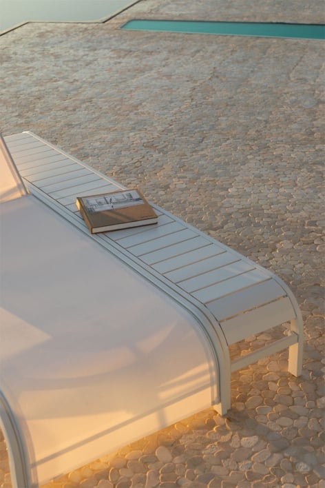 Marietta steel sun lounger side table