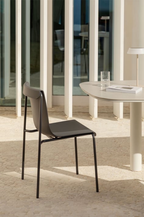 Ismene polypropylene garden chair - Grey Mercury