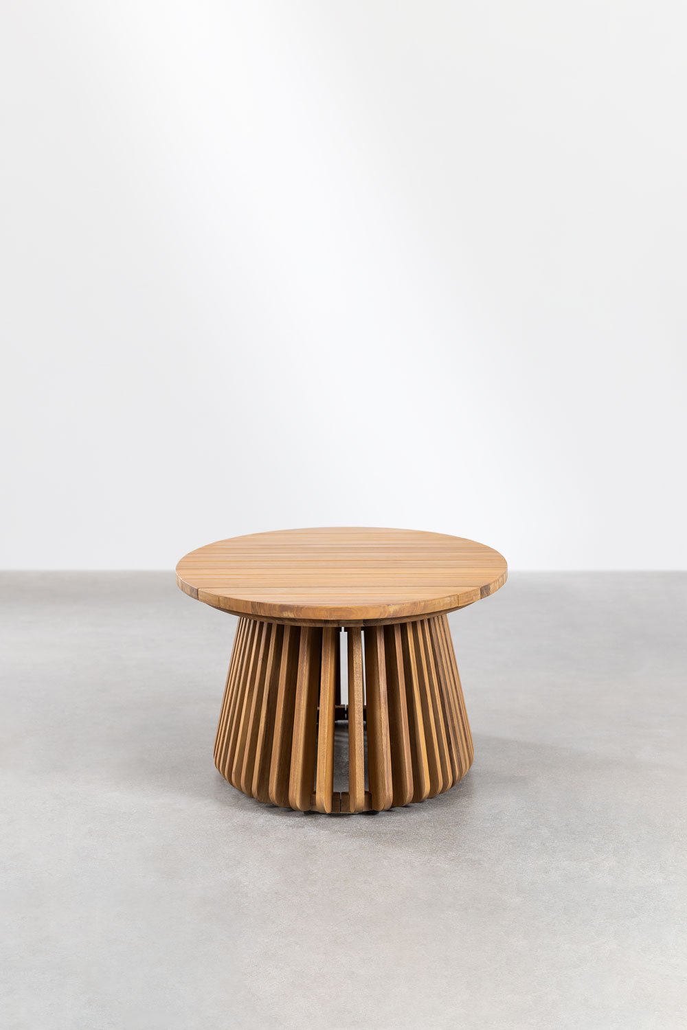 Oval garden coffee table 120x65 cm in Mura acacia wood, gallery image 4
