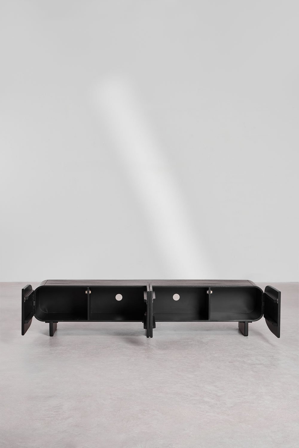 Agathe mango wood TV cabinet 220x40 cm, gallery image 4