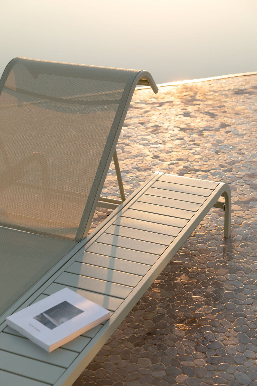 Marietta steel sun lounger side table, gallery image 2