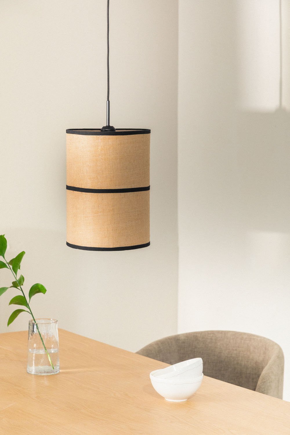 Olinda jute and cotton ceiling lamp, gallery image 1