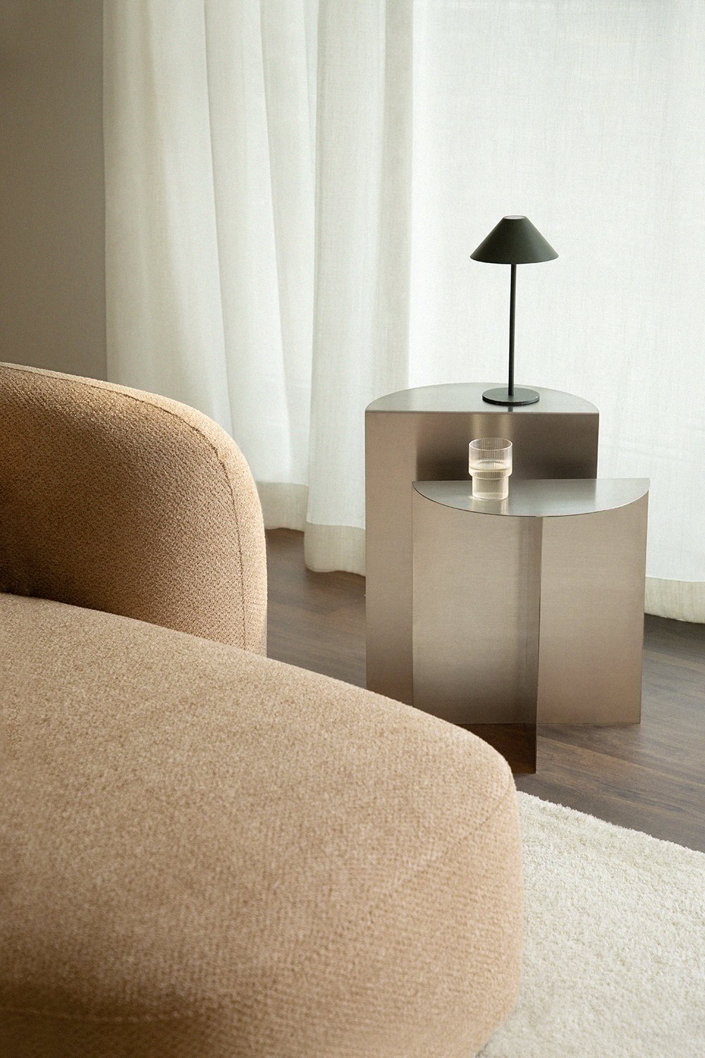 Nadina brushed steel side table 40x20 cm, gallery image 1