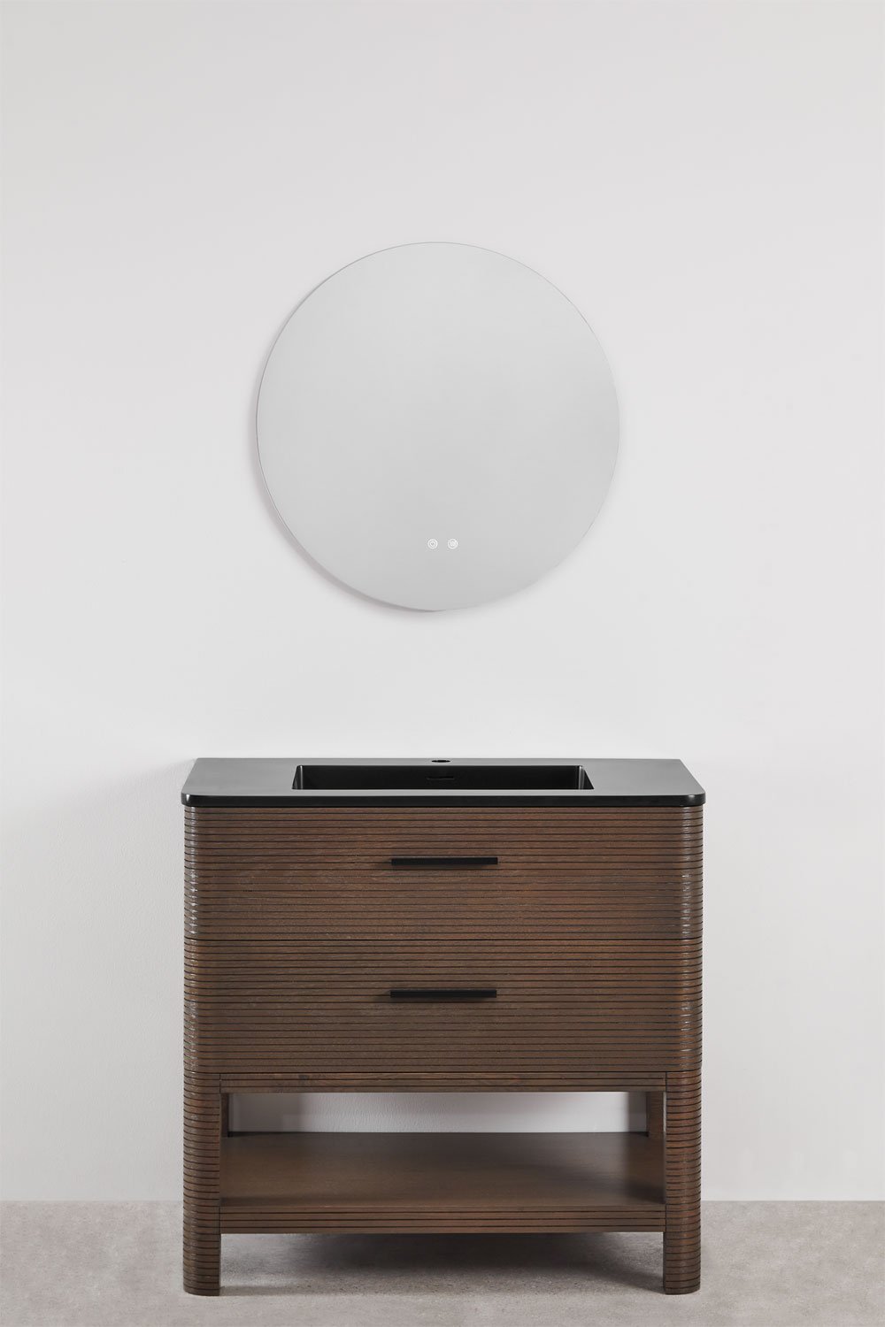 Bathroom furniture set in wood with integrated sink Misene, gallery image 2