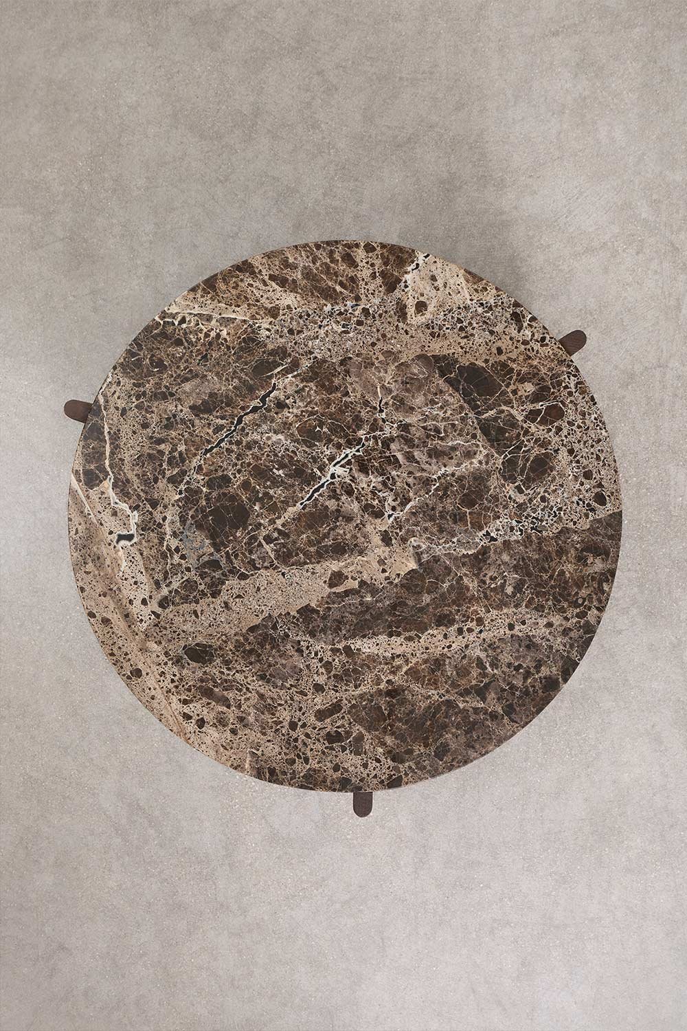 Lavinia round coffee table in natural stone and mango wood, gallery image 8