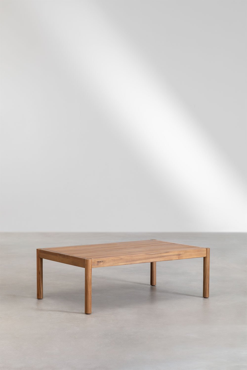 Rectangular garden coffee table 120x75 cm in Melvin acacia wood, gallery image 3
