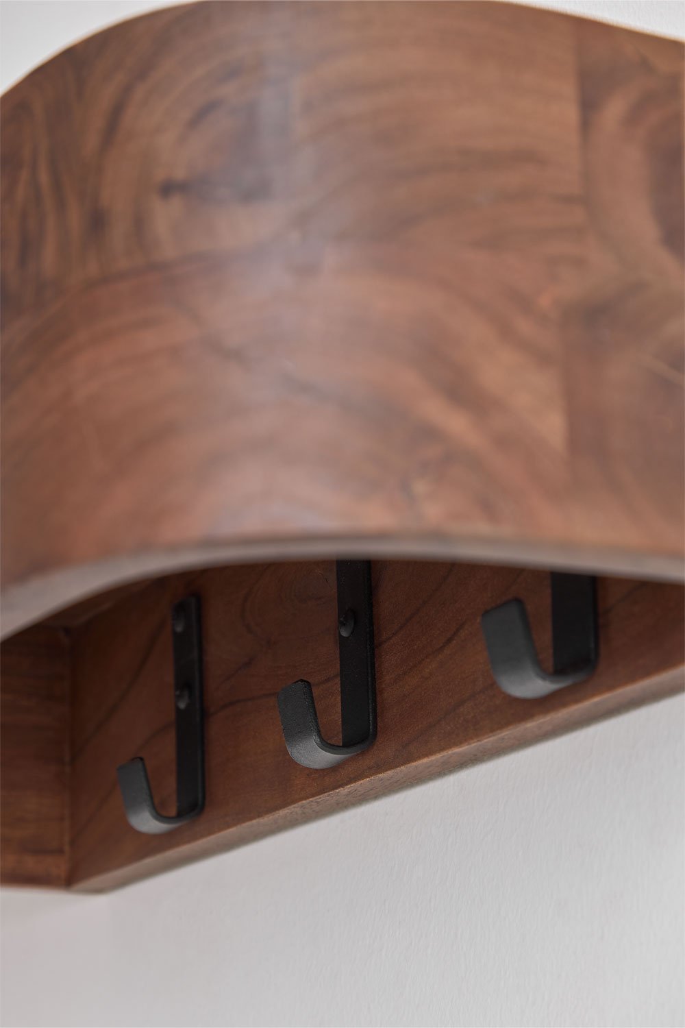 Acacia Wood Wall Coat Rack Frigia, gallery image 5