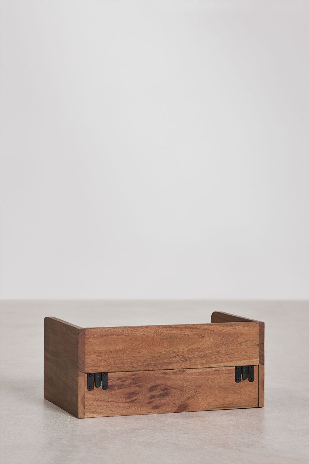 Rectangular floating bedside table 45x30 cm in Narbona acacia wood, gallery image 7
