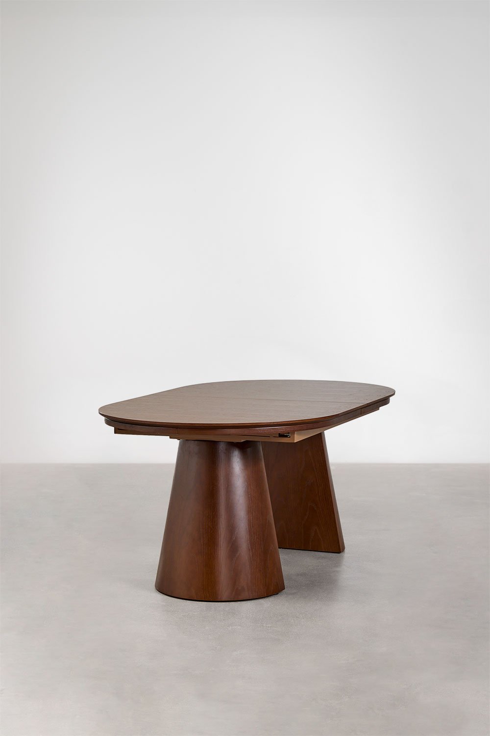 Oval dining table 180-240x105 cm extendable in MDF and Montana oak veneer, gallery image 7