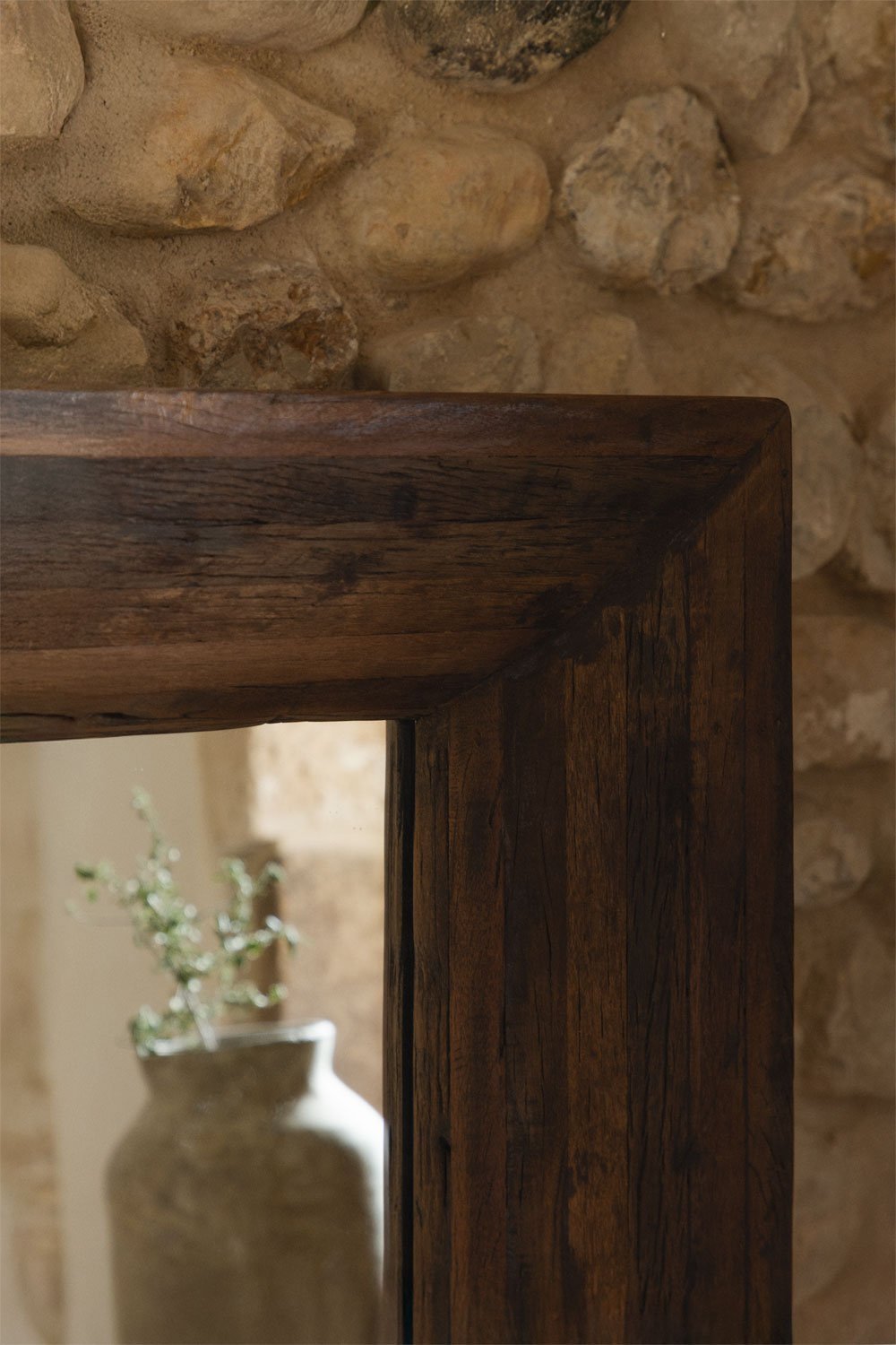 Juvira rectangular wall mirror in recycled wood, gallery image 2