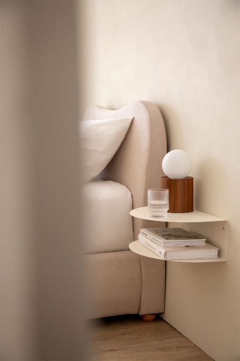 Taifa floating nightstand in stainless steel - White