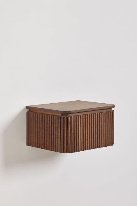 Pack of 2 floating bedside tables 35x30 cm in Biljandi acacia wood