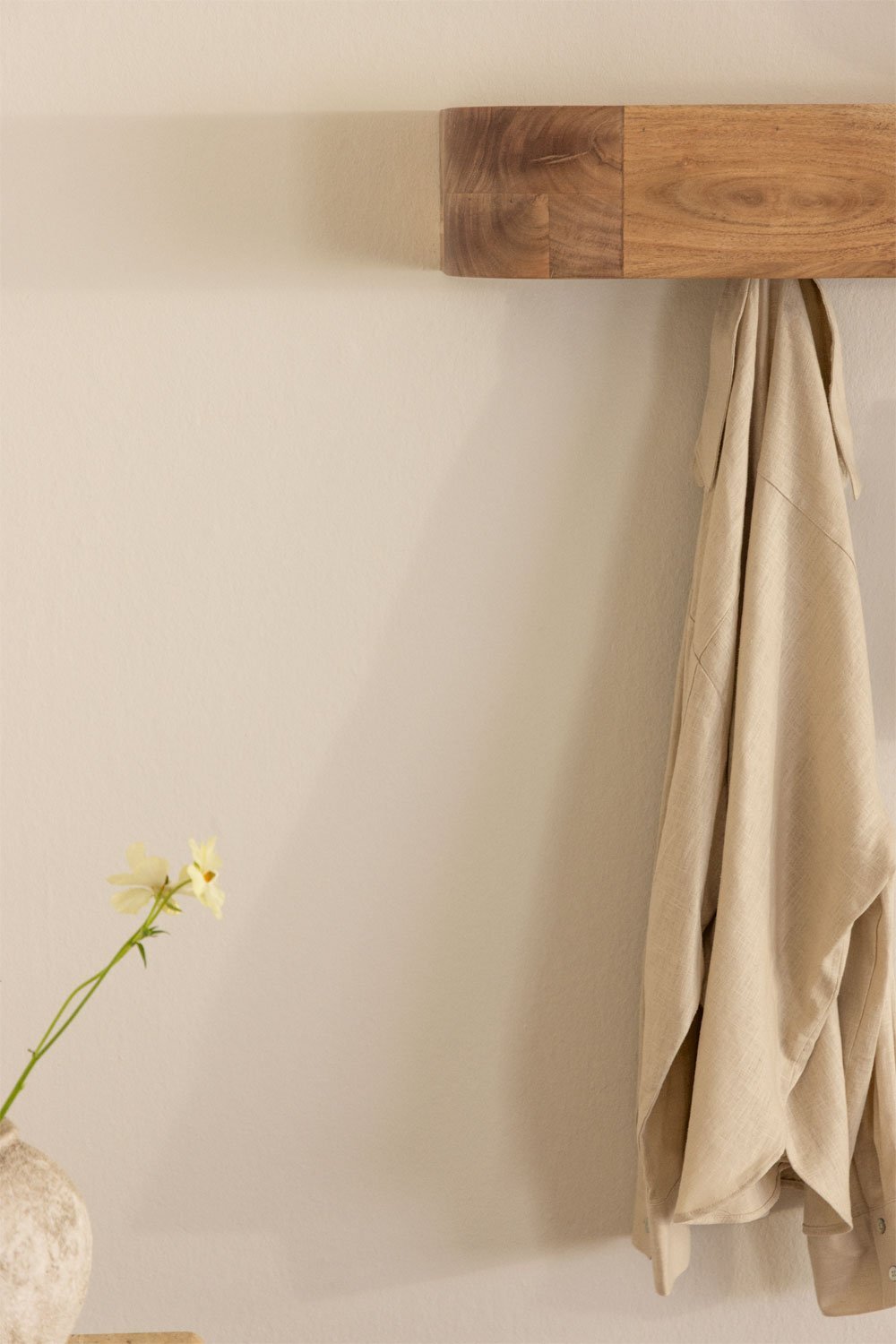 Acacia Wood Wall Coat Rack Frigia, gallery image 2