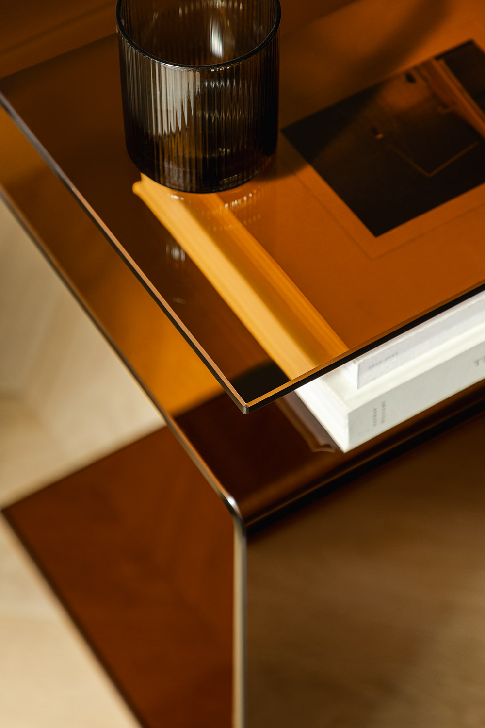 Rectangular side table 40x35 cm in Diora glass - SKLUM