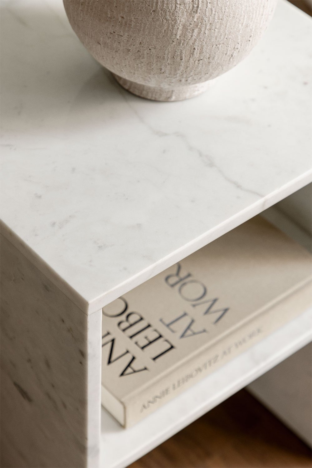 Square side table 35x35 cm in Gabrielle marble, gallery image 2