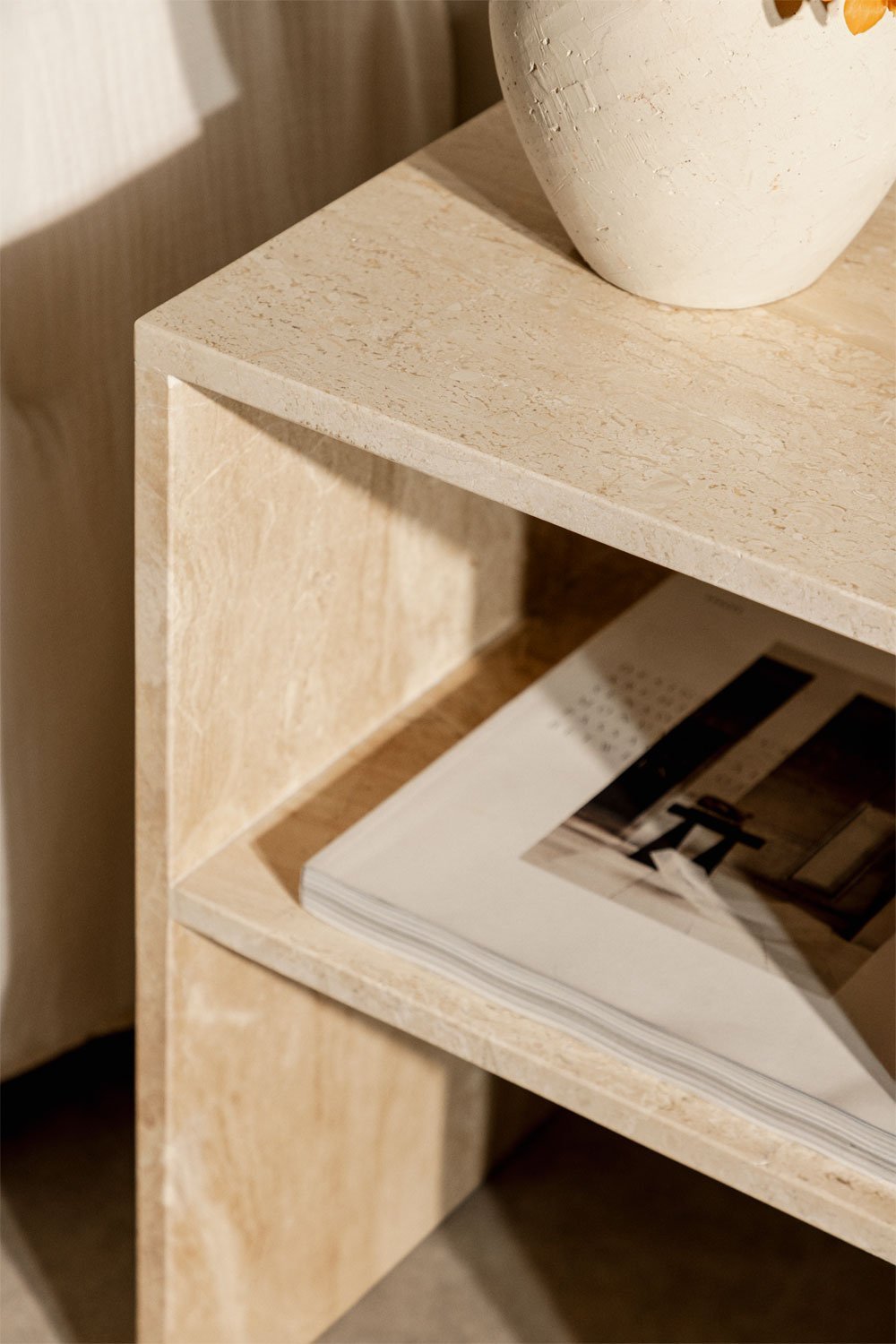 Square bedside table 35x35 cm in Gabrielle marble, gallery image 2