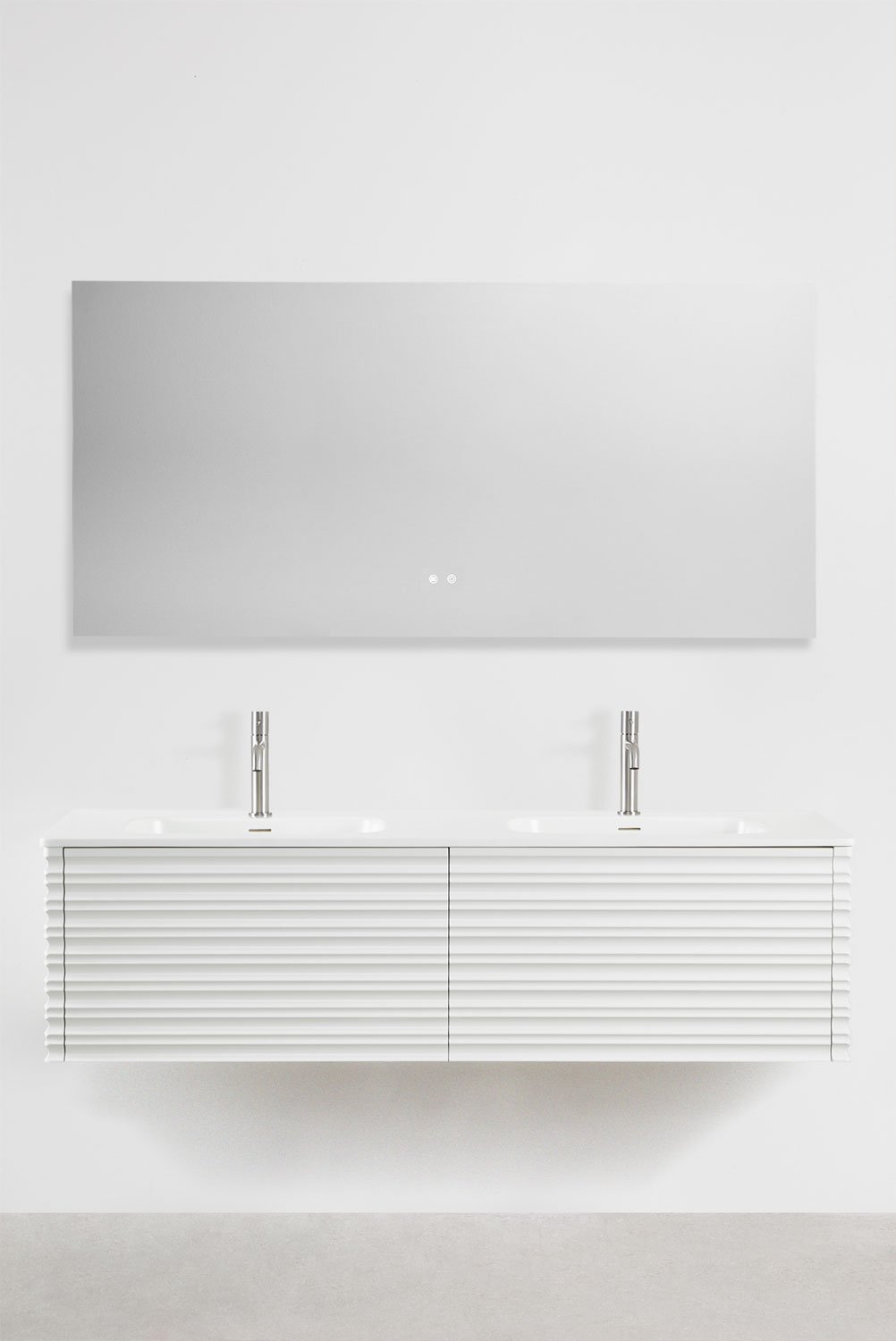 Noura wooden bathroom furniture set with integrated sinks, gallery image 1