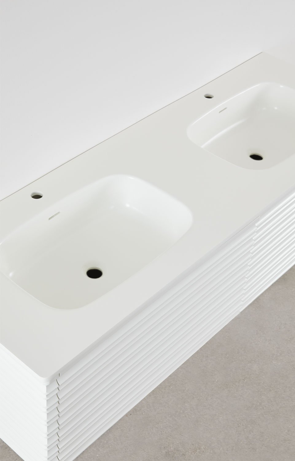 Noura wooden bathroom furniture set with integrated sinks, gallery image 4