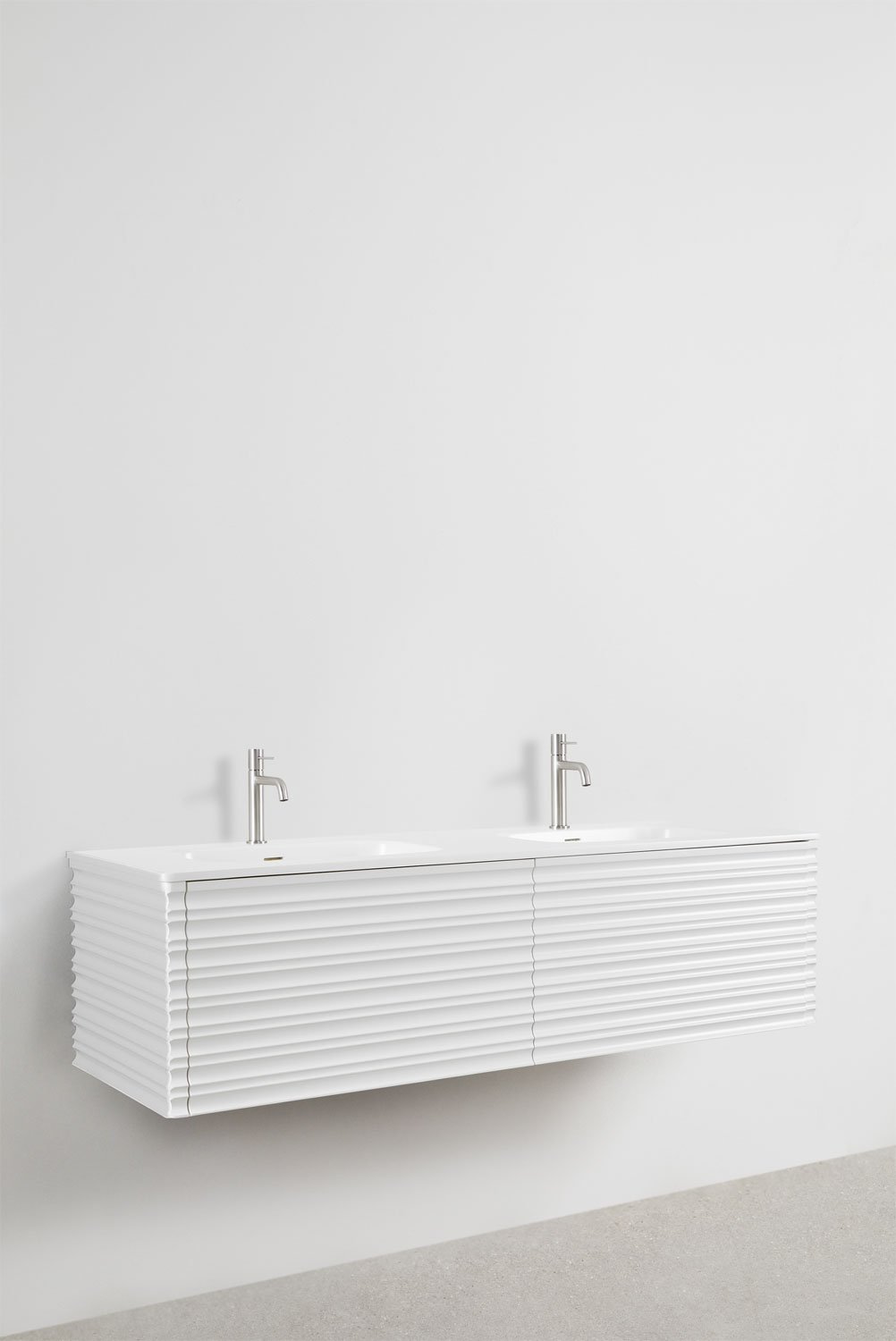 Noura wooden bathroom furniture set with integrated sinks, gallery image 2