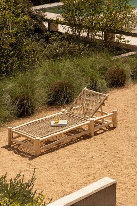 Reclining lounge chair in Bientina teak wood