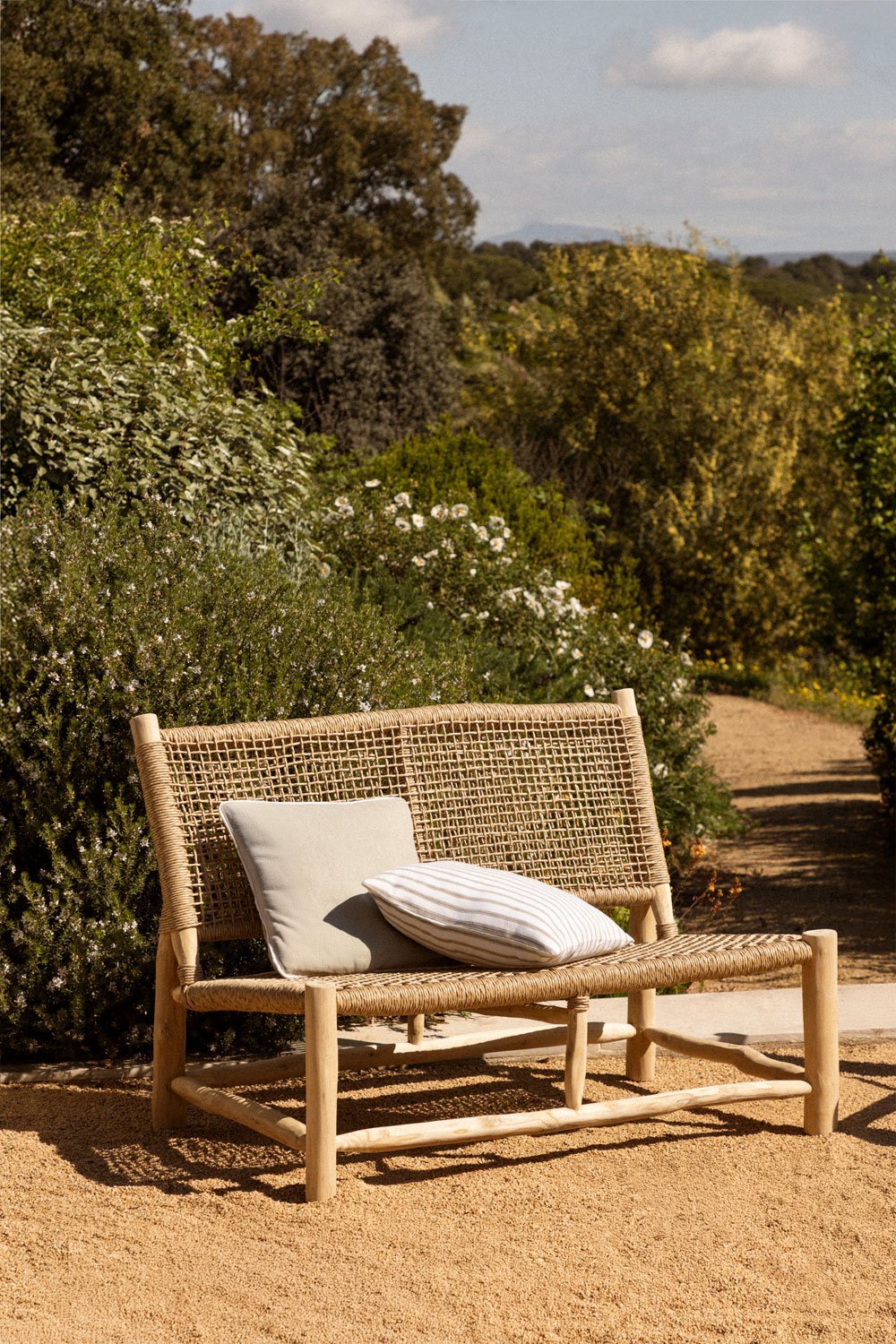 Bientina 2 seater teak garden sofa, gallery image 1