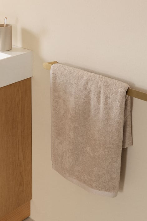 Wall mounted towel rack with bar (↔︎60 cm) for bathroom in stainless steel Alameda - Golden