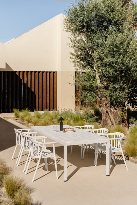 Marti rectangular garden table 210x100 cm in aluminum